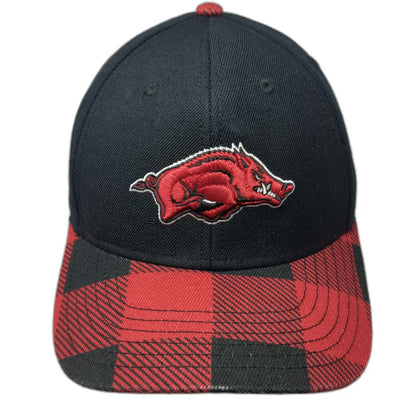 Arkansas Razorbacks NCAA Top of the World Snapback Hat Black Red One Size Plaid