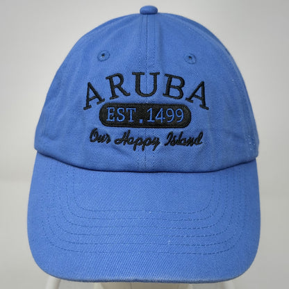 Blue Aruba Our Happy Island Est 1499 Embroidered One Size Baseball Cap Hat