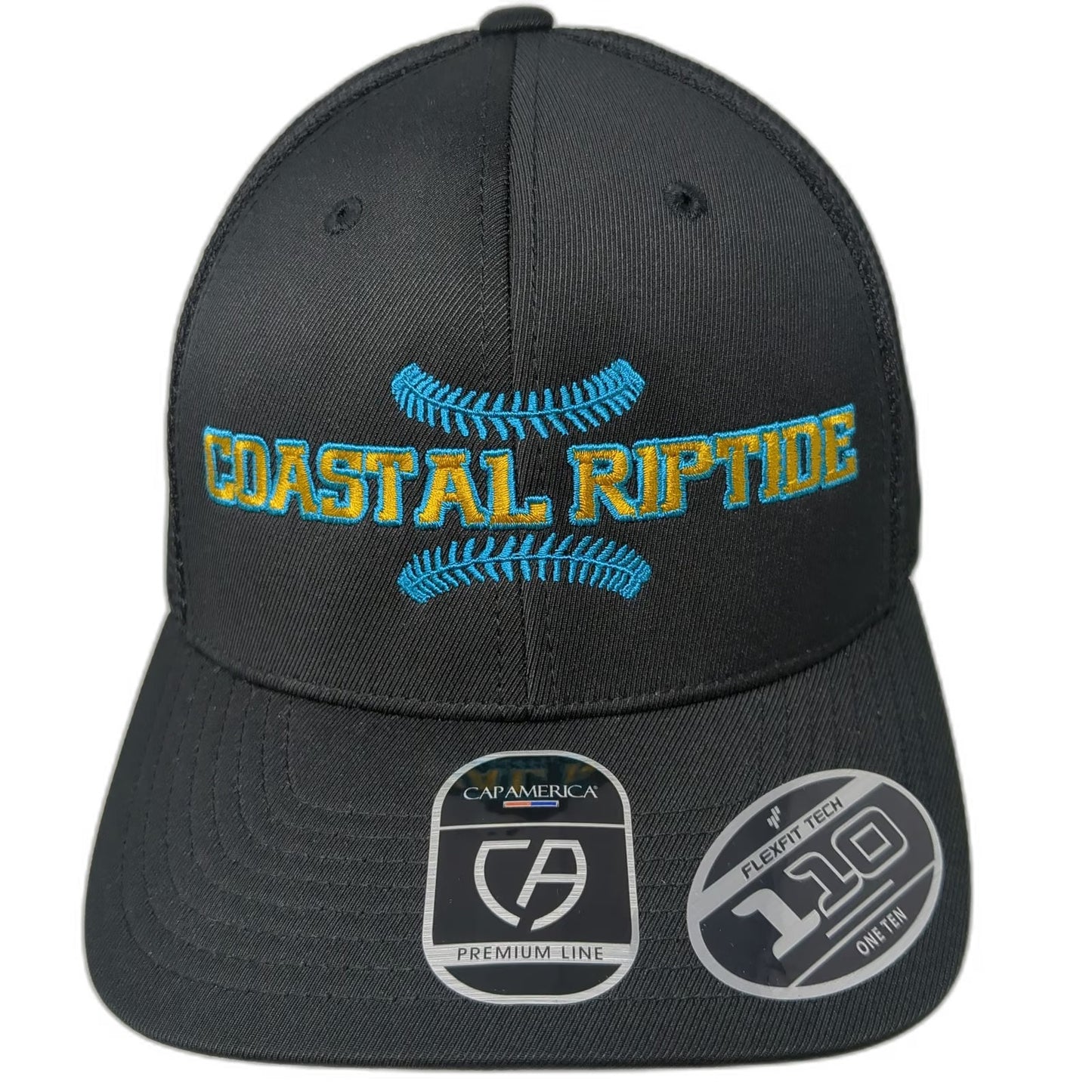 Cap America Trucker Hat Black One Size Coastal Riptide Flexfit 110 Snapback