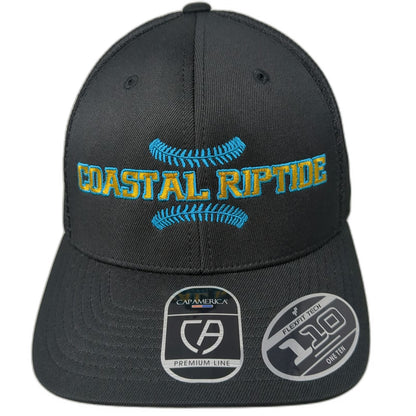 Cap America Trucker Hat Black One Size Coastal Riptide Flexfit 110 Snapback