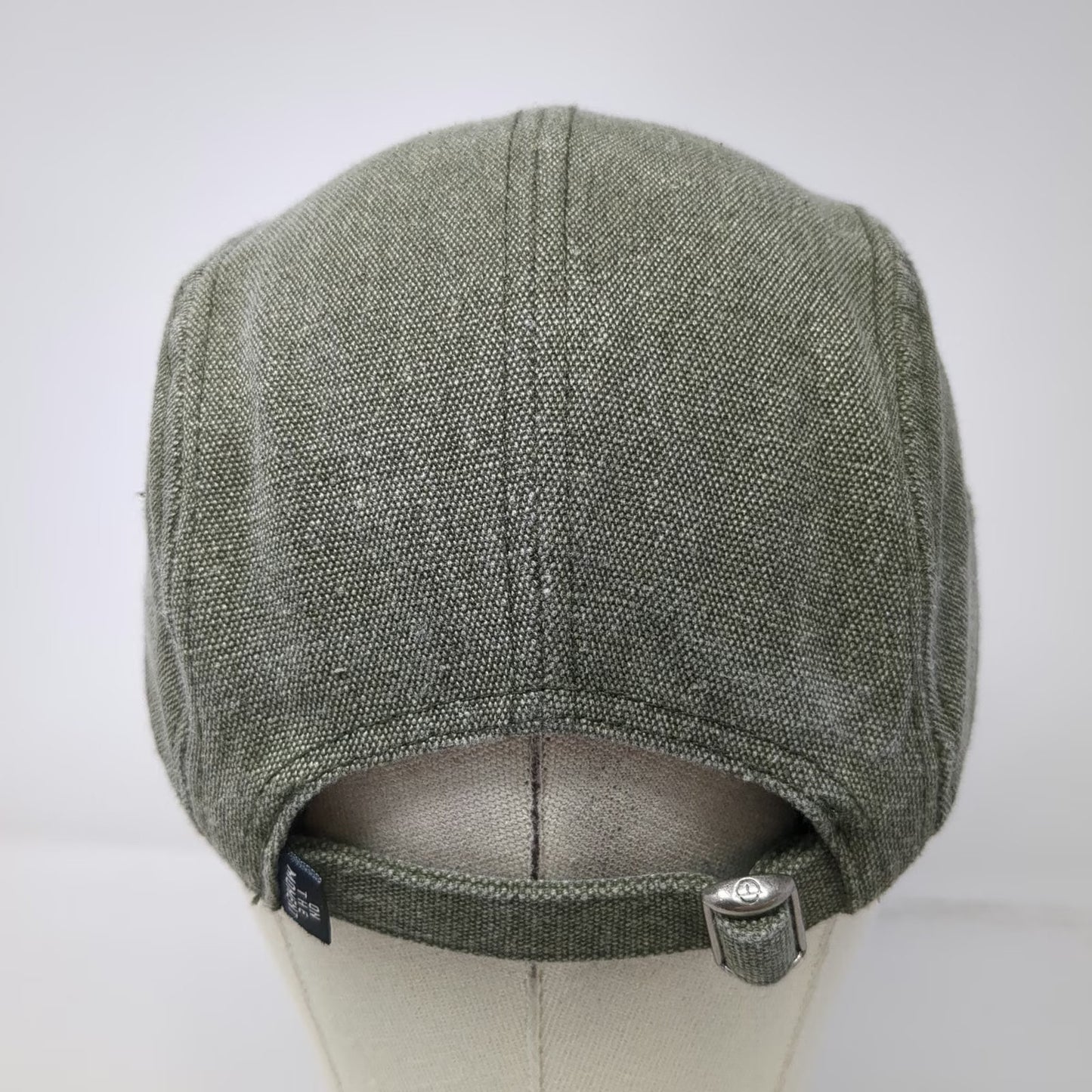 On The Moment 5 Panel Green Hat One Size Adjustable Slideback Cotton Campfire