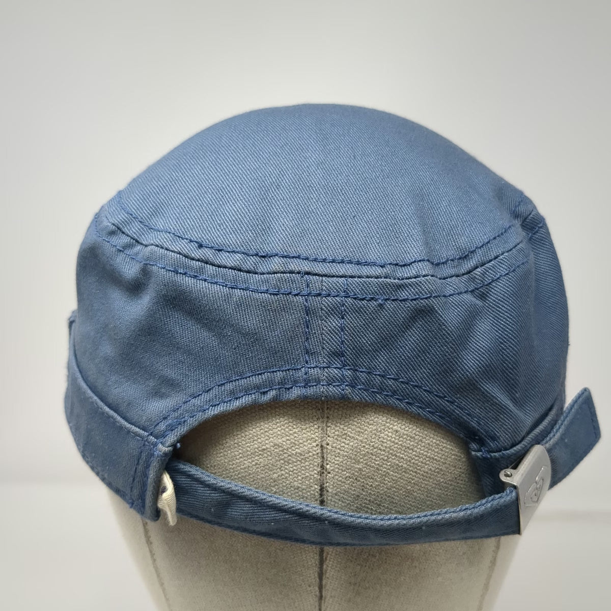 Roxy Army Cap Blue One Size Adjustable Slideback Cotton Heart Logo Cadet Hat