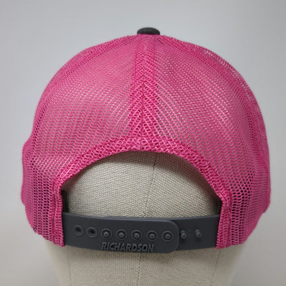 Richardson Trucker Hat Gray Pink One Size Sockeye Brewing Fish Logo 112 Mesh