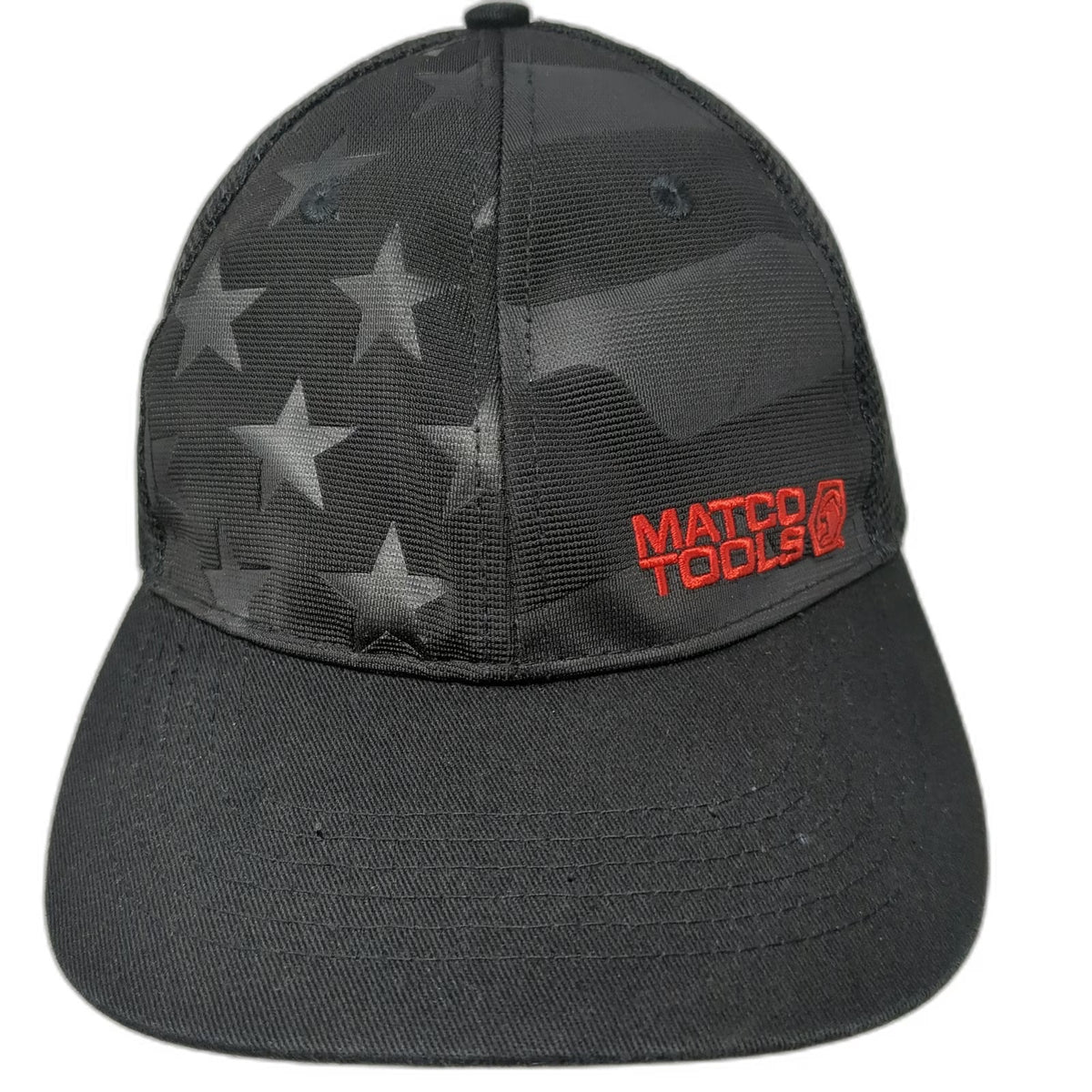 Matco Tools Trucker Hat Black OSFM American Flag Stars Snapback Mesh Polyester