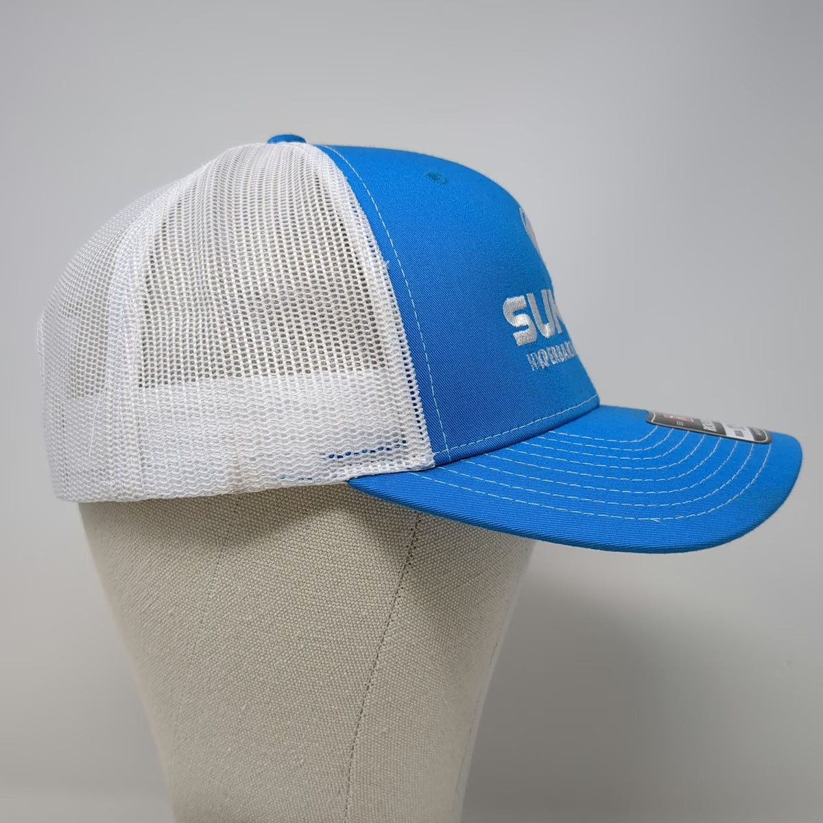 Richardson Trucker Hat Blue White One Size Summit Hyperbarics Wellness O2 Logo