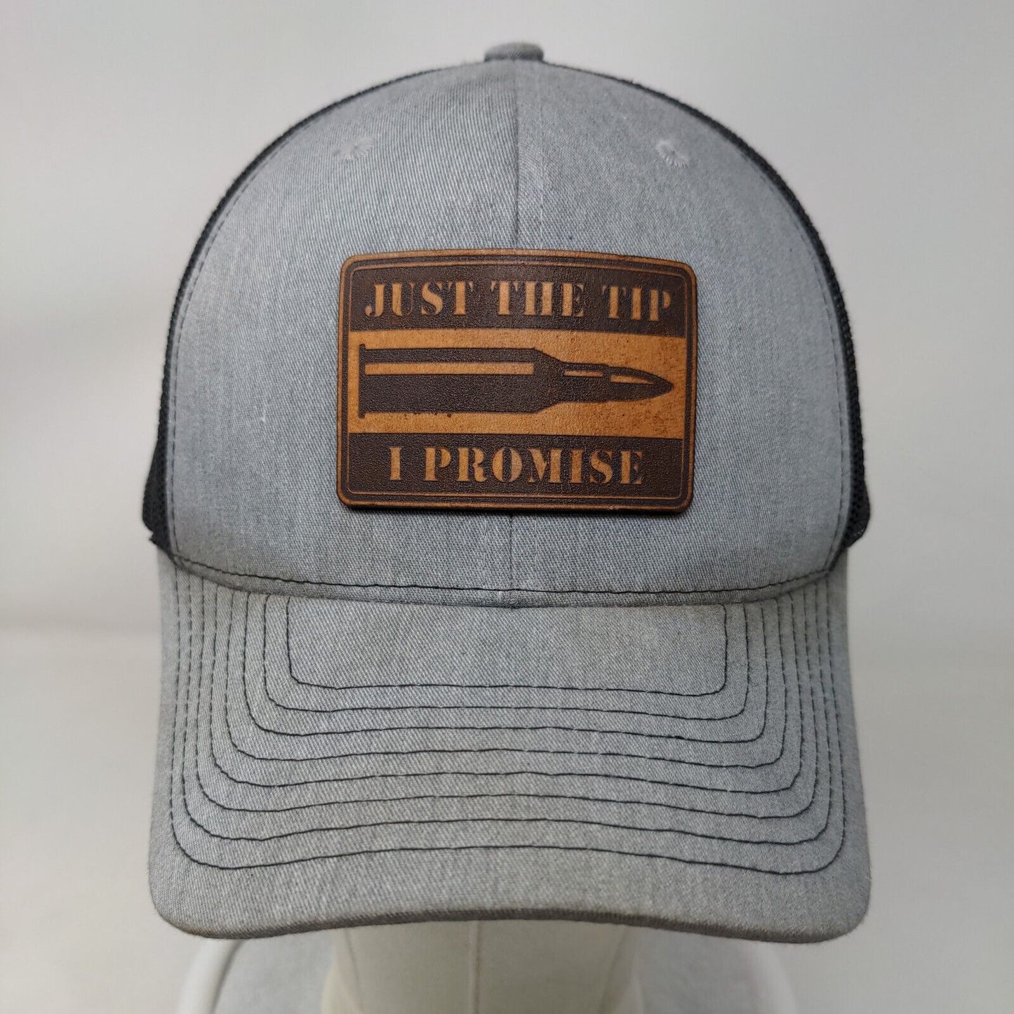 Just The Tip I Promise Snapback Trucker Hat Gray One Size Mesh Back Richardson