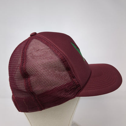 Luna Basics Snapback Trucker Hat Red OS Adjustable Embroidered Mesh Back Rope