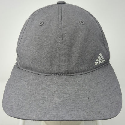 Adidas Baseball Cap Gray One Size Silver Logo Polyester Slideback Golf Sport Hat