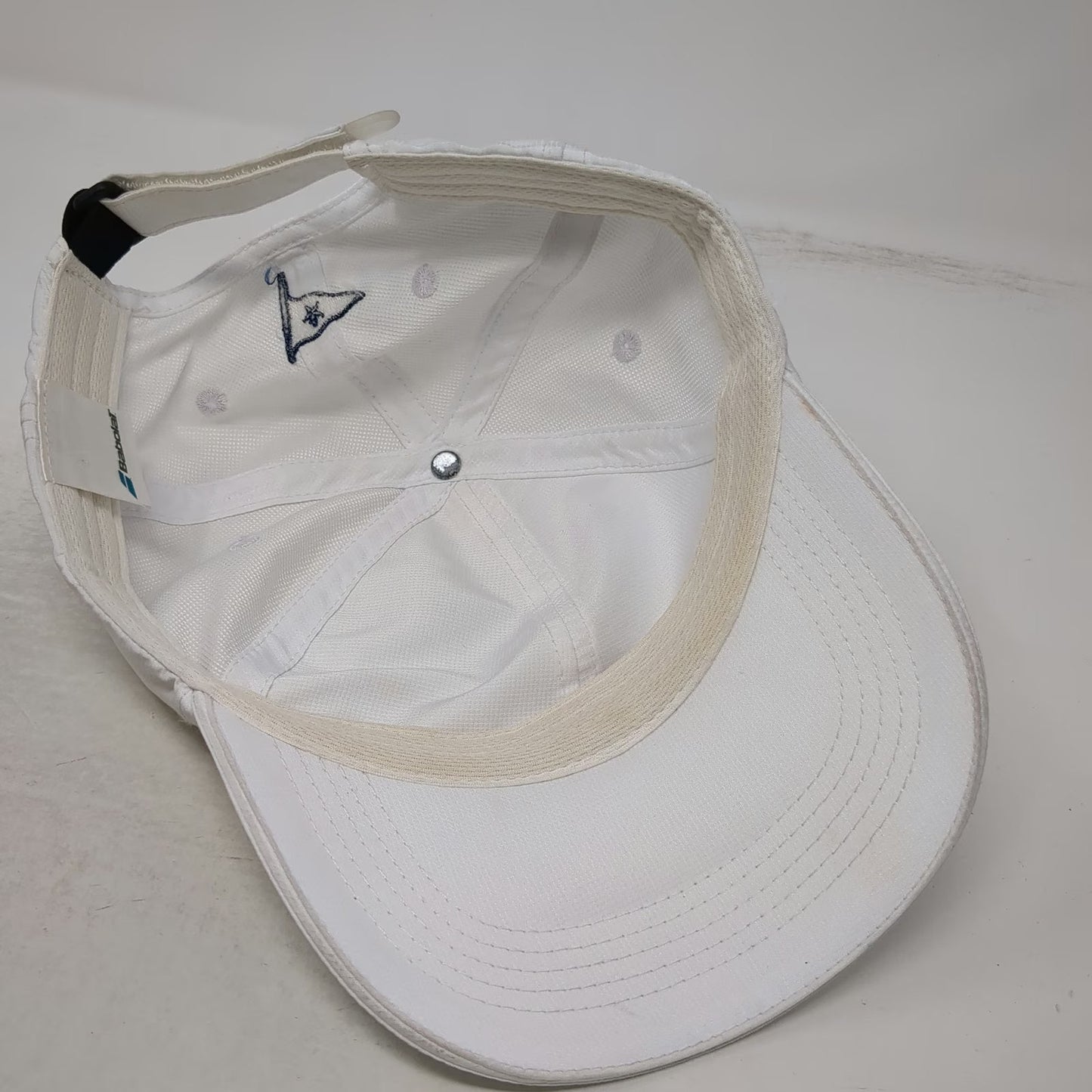 Babolat Baseball Cap White One Size Polyester Strapback Logo Pennant Tennis Hat
