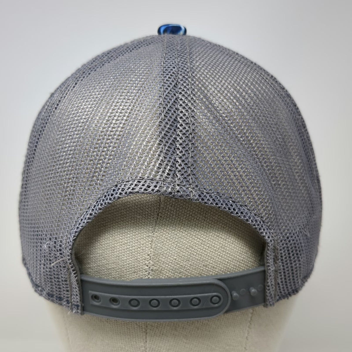 Plano Trucker Hat Blue Gray One Size Mesh Back Water Pattern Fishing Snapback
