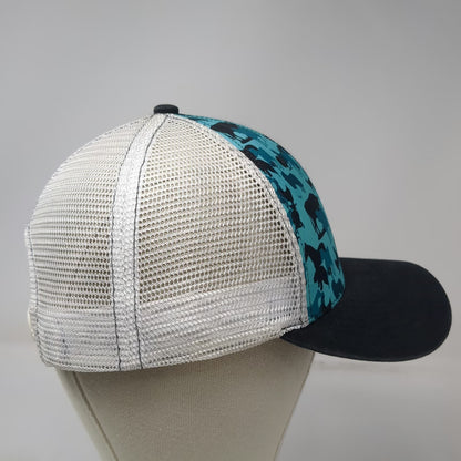 D&B Supply Trucker Hat Blue OSFM Farm Animal Print Mesh Back Snapback Horse Cow