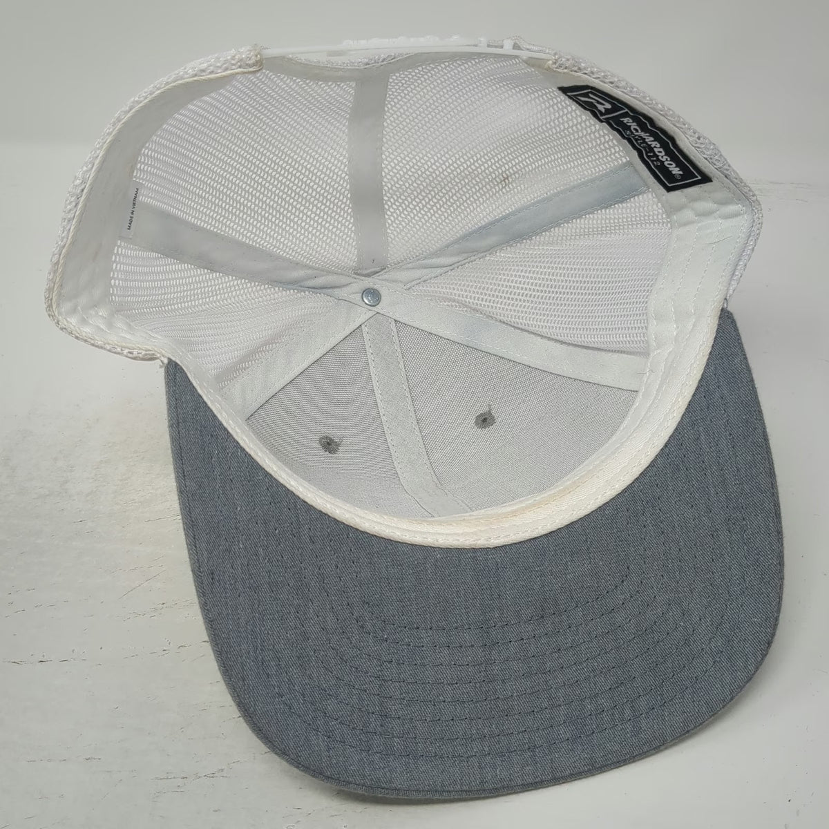 Richardson 112 Trucker Hat Gray One Size Snapback Mesh Back Navigate Patch Cap
