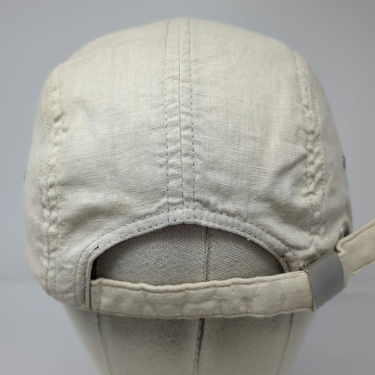 Caribbean Joe 5 Panel Beige One Size Golf Palm Tree Linen Strapback Hat
