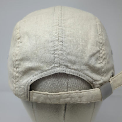 Caribbean Joe 5 Panel Beige One Size Golf Palm Tree Linen Strapback Hat
