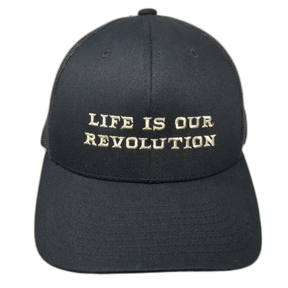 Yupoong The Classics Trucker Hat Black One Size White Rose Resistance Life Hat