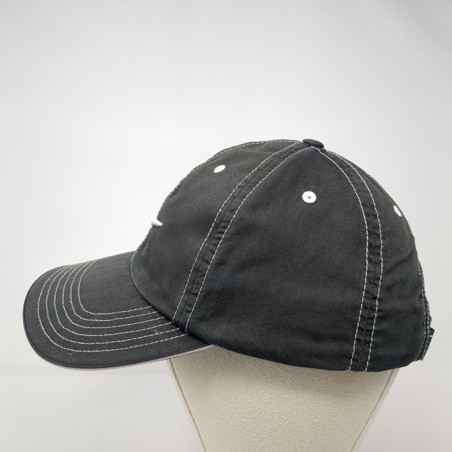 Nike Golf Strapback Hat Gray One Size Swoosh Adjustable Solid 6 Panel