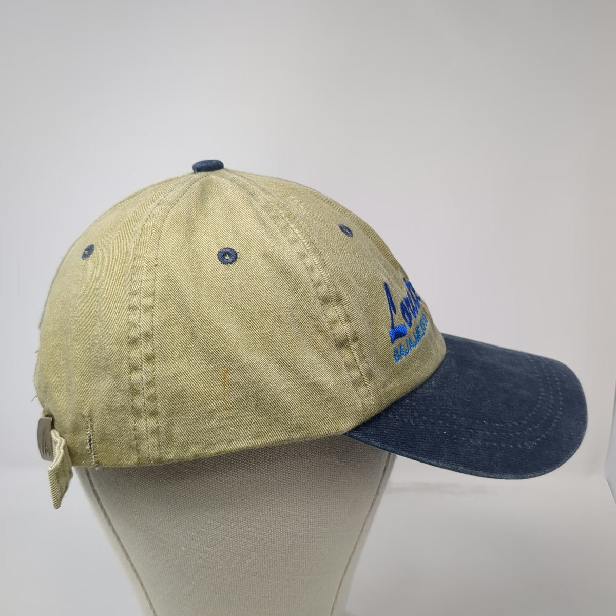 HC Baseball Cap Beige Blue One Size Loreto Baja Mexico Fishing Dorado Mahi Hat