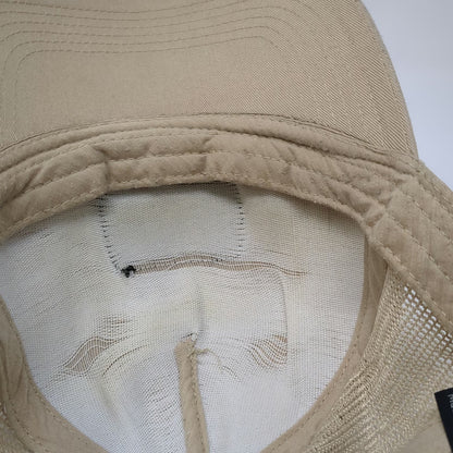 RawGear Trucker Hat Beige One Size Mesh Back Snapback Logo Patch Fitness Gym