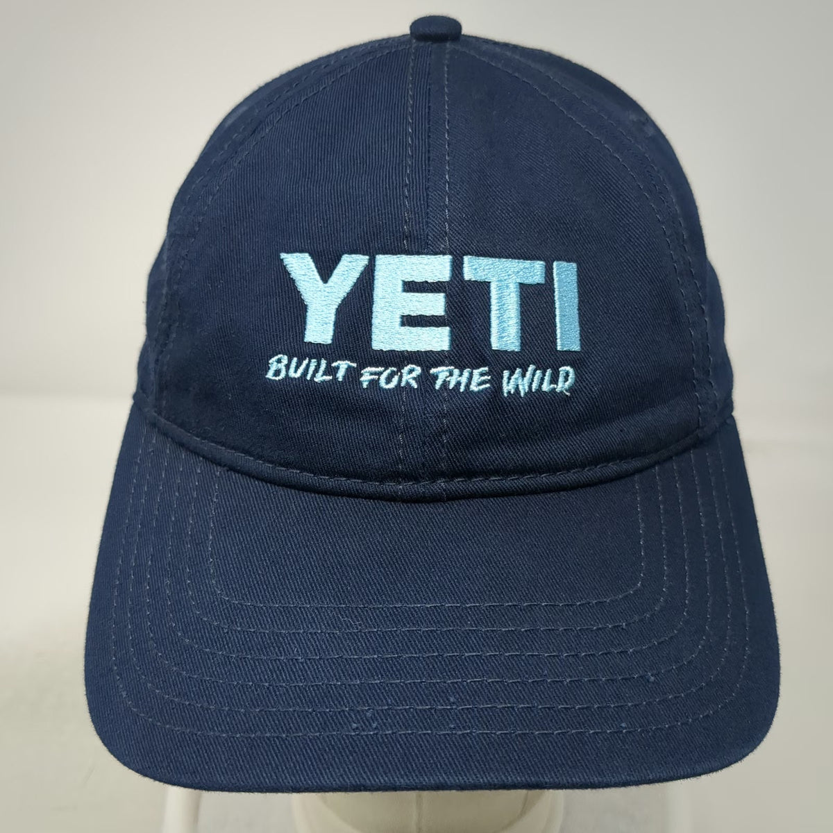 YETI Baseball Cap Blue One Size Strapback Embroidered Built for the Wild Hat