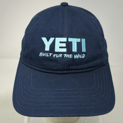 YETI Baseball Cap Blue One Size Strapback Embroidered Built for the Wild Hat