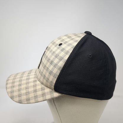 Hooey Baseball Cap Beige Black Plaid M Punchy Flexfit Stretch Logo Graphic Hat