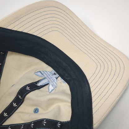 Adidas Baseball Cap Blue One Size Trefoil Logo Denim Slideback Strap Hat