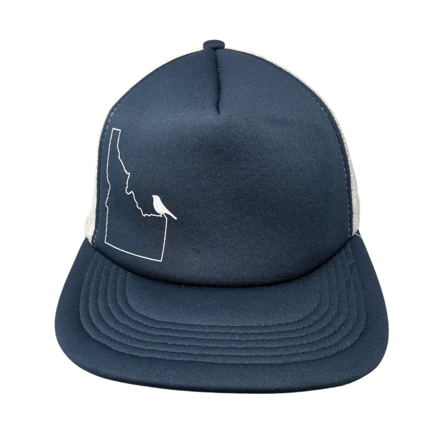 District Snapback Trucker Hat Blue One Size Adjustable Mesh Back Polyester