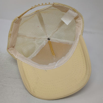 Mid West Fishing Tackle Prince Albert Sask Beige Trucker Hat One Size Snapback