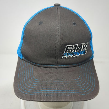 Port Authority Trucker Hat Gray Blue One Size Mesh Snapback Embroidered Logo