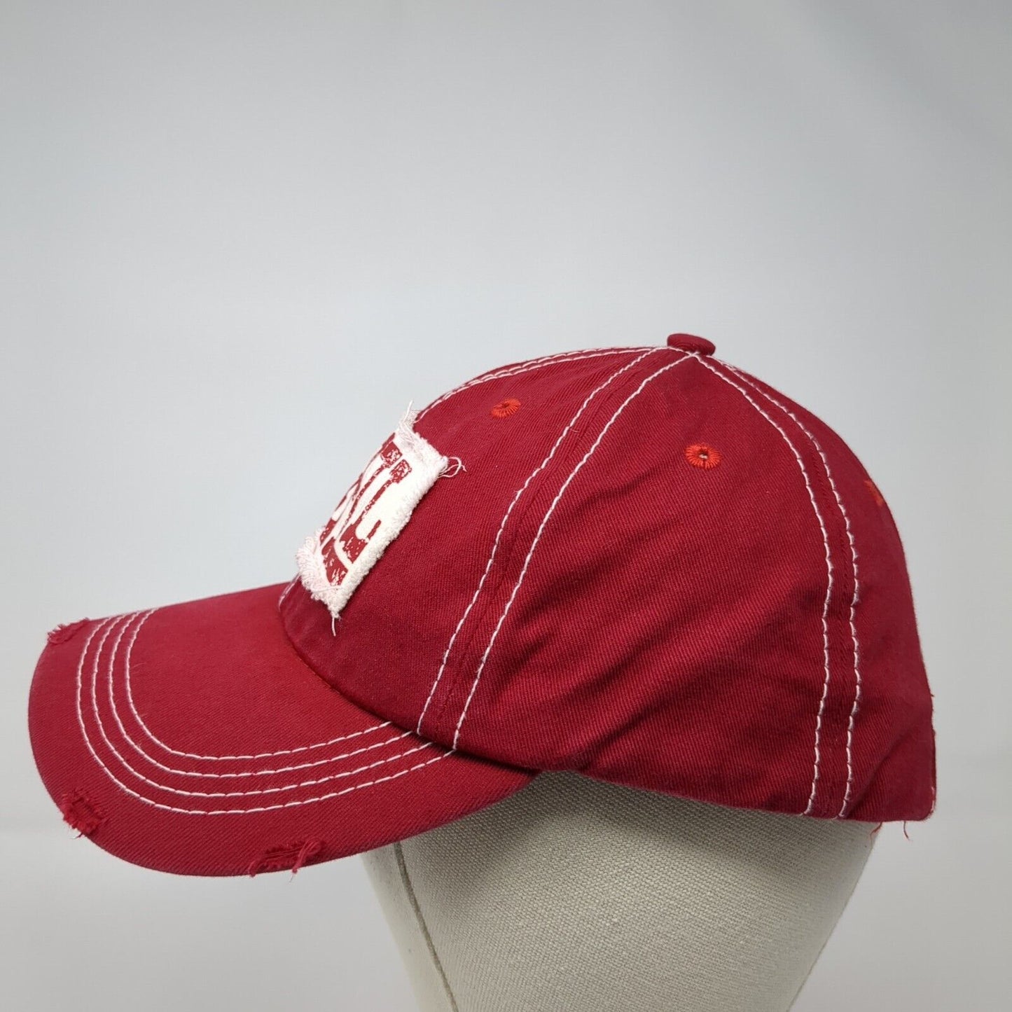 Y'All Junk Gypsy Strapback Hat Red One Size Adjustable Patch 6 Panel Distressed
