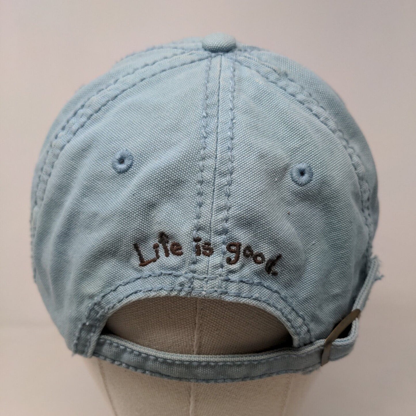 Life is Good Women's Slideback Hat Blue Adjustable Embroidered Logo Cotton