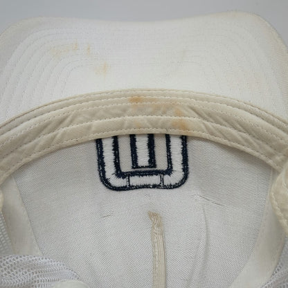 TravisMathew Trucker Hat White Blue Gray One Size Mesh Back Striped Structured