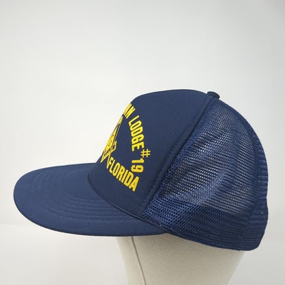 Marion-Dunn Lodge #19 Ocala Florida Trucker Hat Blue Large Mesh Back