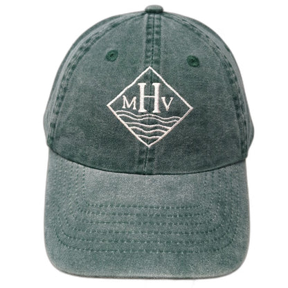 KC Caps Martha's Vineyard MHV Baseball Cap Green One Size Slideback Hat Cotton