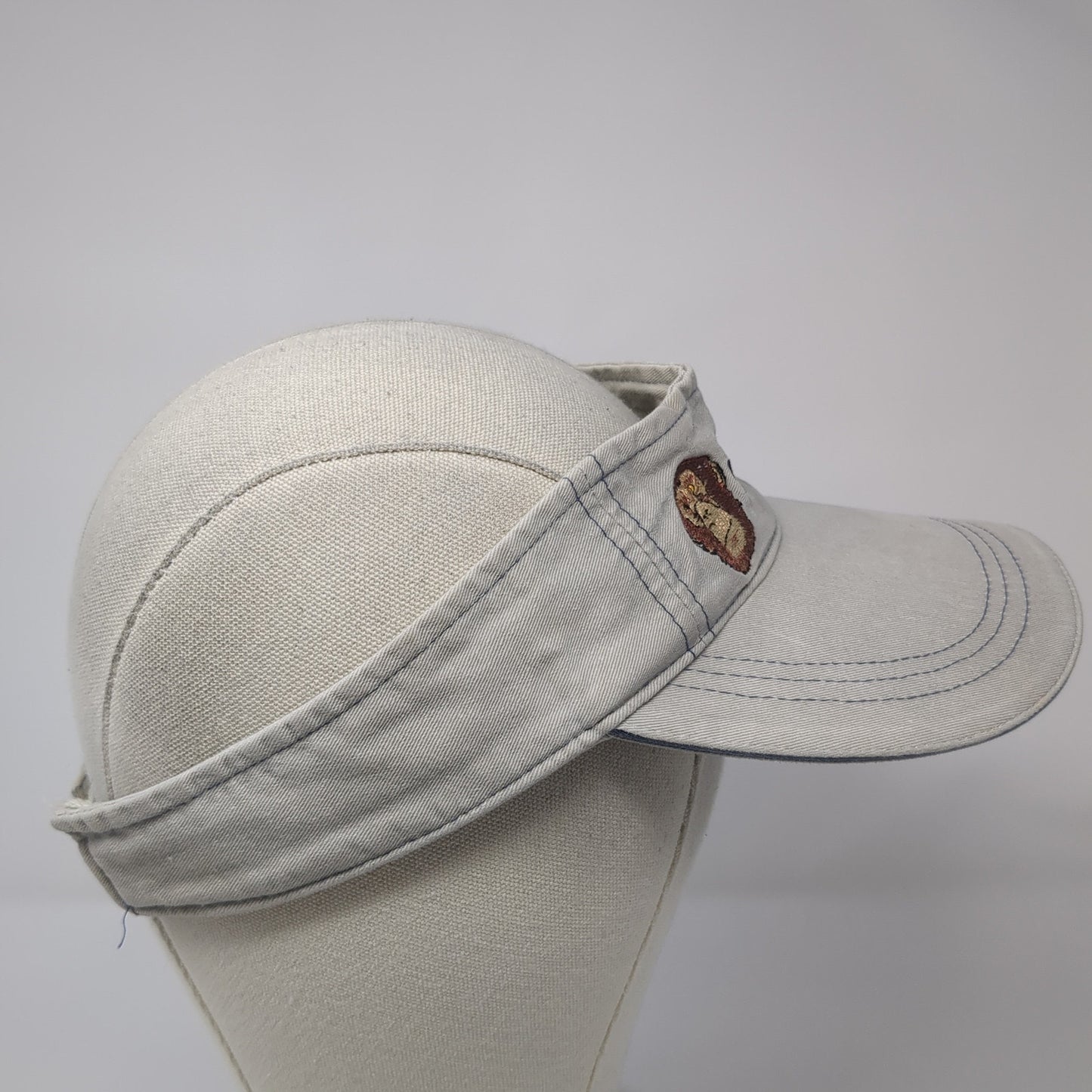 Lincoln Park Zoo Sun Visor Hat Gray One Size Adjustable Strap Embroidered Jhats
