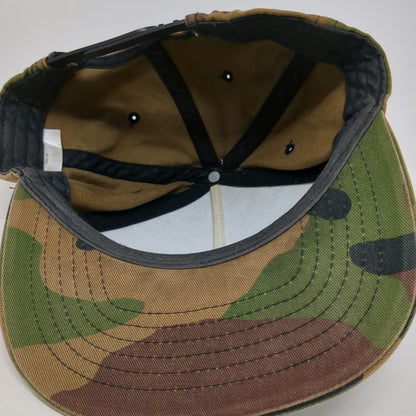 Vans 5 Panel Green Camo Skateboard Patch One Size Snapback Hat CA NY 1966 Twill