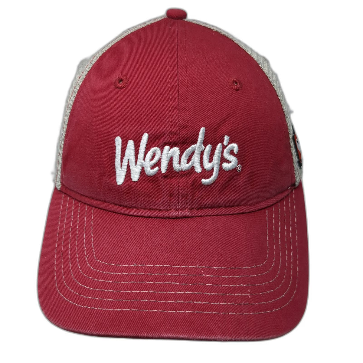 Wendy's Trucker Hat Red One Size Dave Thomas Foundation Patch Mesh Snapback
