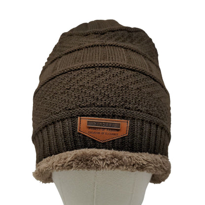 Hindawi Men's Knit Beanie Cap Hat Cable Knit Brown W/Tags 100% Acrylic