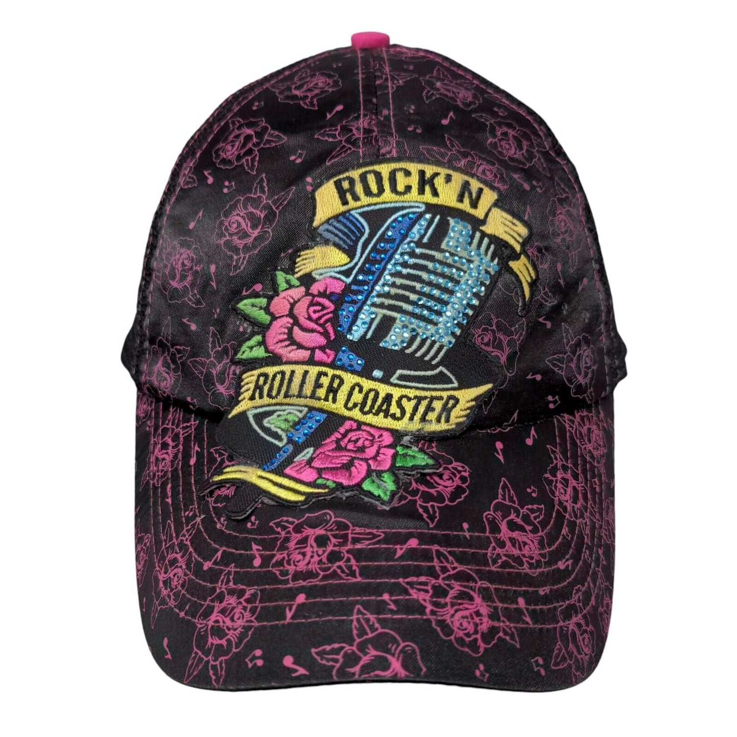 Rock 'N Roller Coaster Strapback Trucker Hat Multi Floral Rhinestone Disney