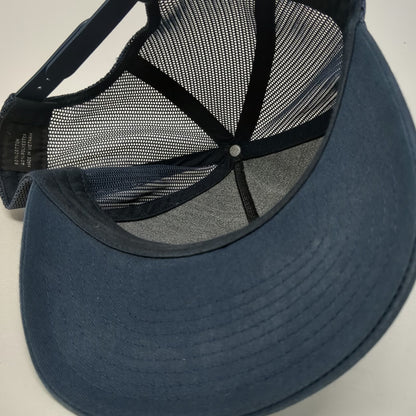 TravisMathew Trucker Hat Blue One Size Snapback Mesh Stripes Patch Golf Cap