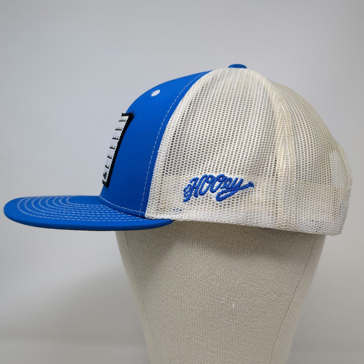 Hooey Trucker Hat Blue One Size American Flag Patch Mesh Back Snapback Cap