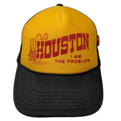 Otto Houston I Am The Problem Trucker Hat Yellow Black One Size Snapback BS Pin