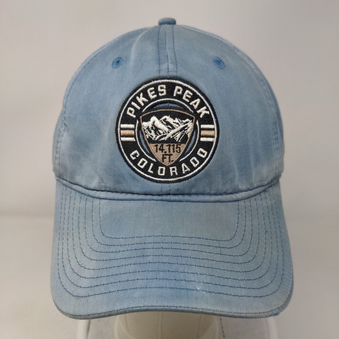 Pikes Peak Colorado Slideback Hat Blue OSFM Embroidered Gear For Sports