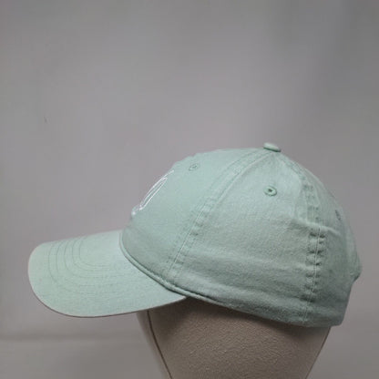 Monogram Strapback Hat Green OSFM Embroidered Adjustable Solid 6 Panel