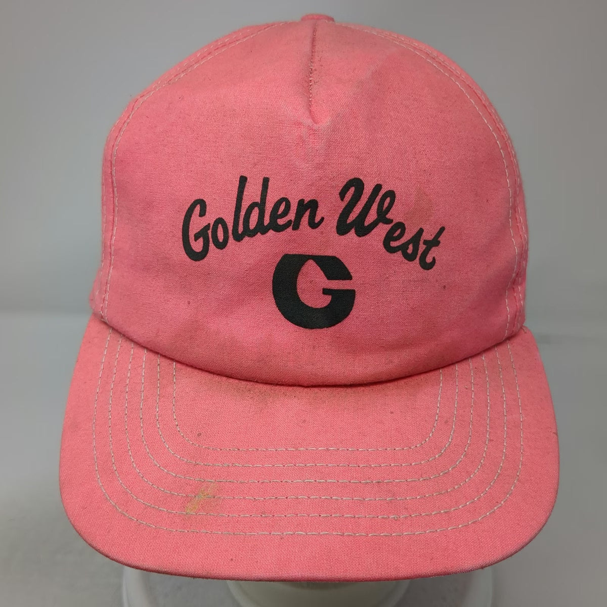 Identity Headwear 5 Panel Purple Hat Snapback Golden West G Logo USA Vintage