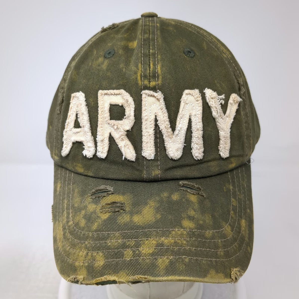 KBETHOS Baseball Cap Green One Size Distressed Army Cotton Slideback Hat