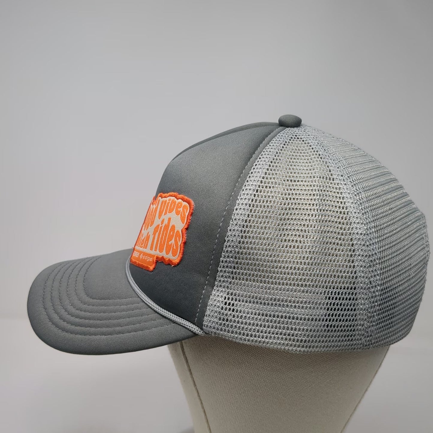 Pacific Headwear Trucker Hat Gray One Size Mesh Snapback Good Vibes High Tides