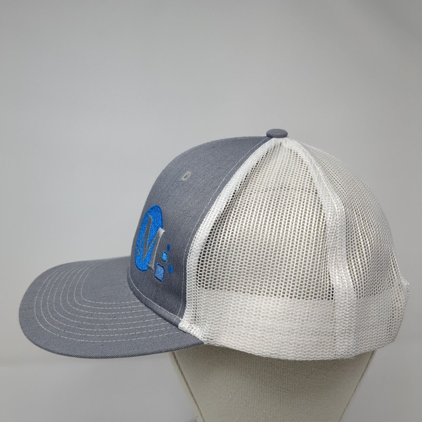 M Snapback Trucker Hat Gray OS Adjustable Embroidered Mesh Back Port Authority