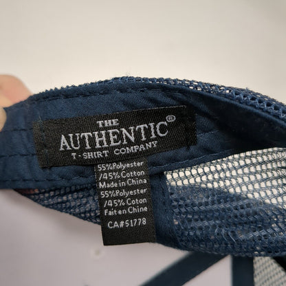 The Authentic T-Shirt Company Snapback Trucker Hat Blue OSFA Adjustable Meshback