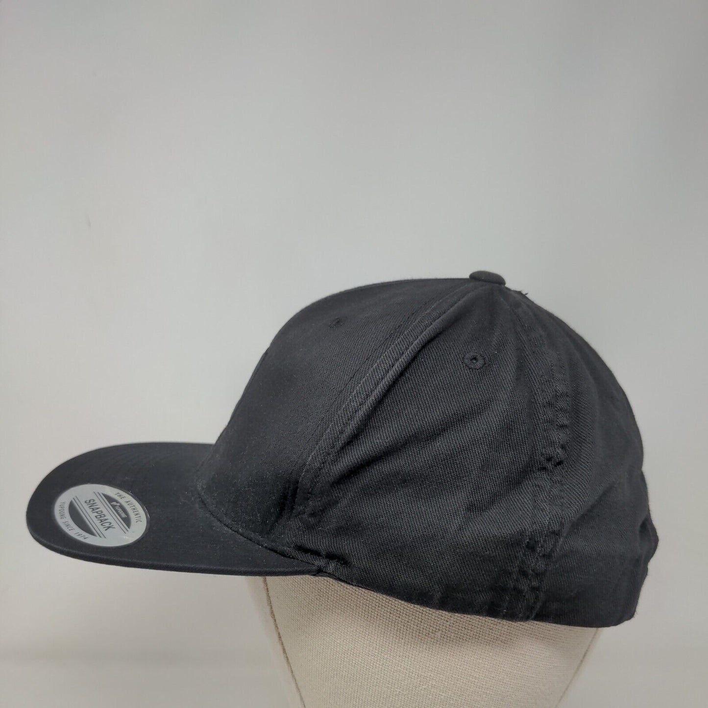 Volcom Snapback Hat Black One Size Adjustable Embroidered Logo Yupoong